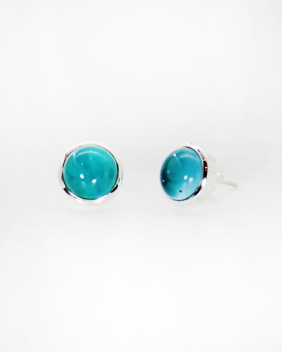 Ohrstecker Chalcedon rund