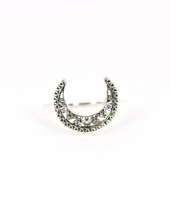 Tribal Silber Stackring Mond