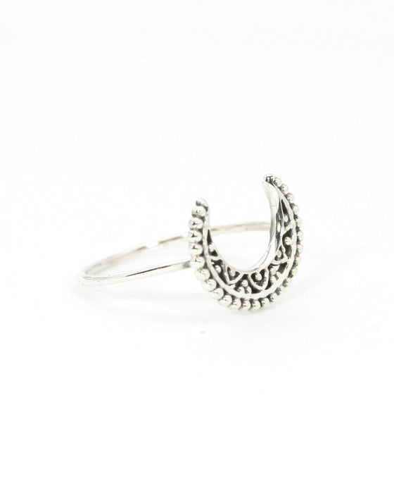 Tribal Silber Stackring Mond