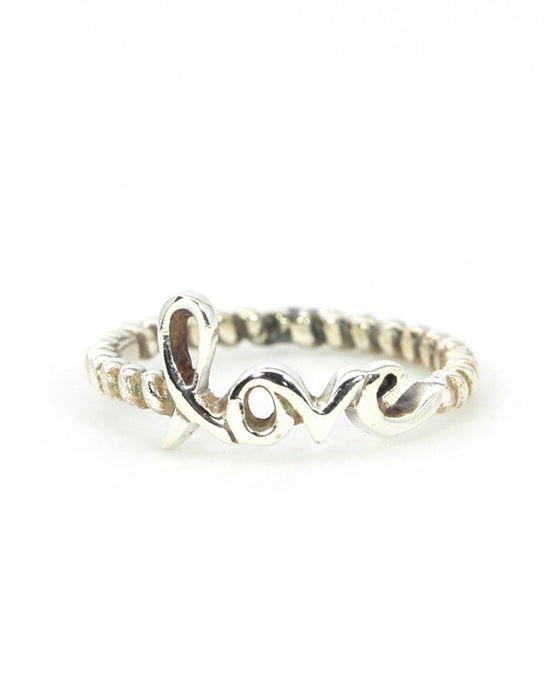 Tribal Silber Stackring Love
