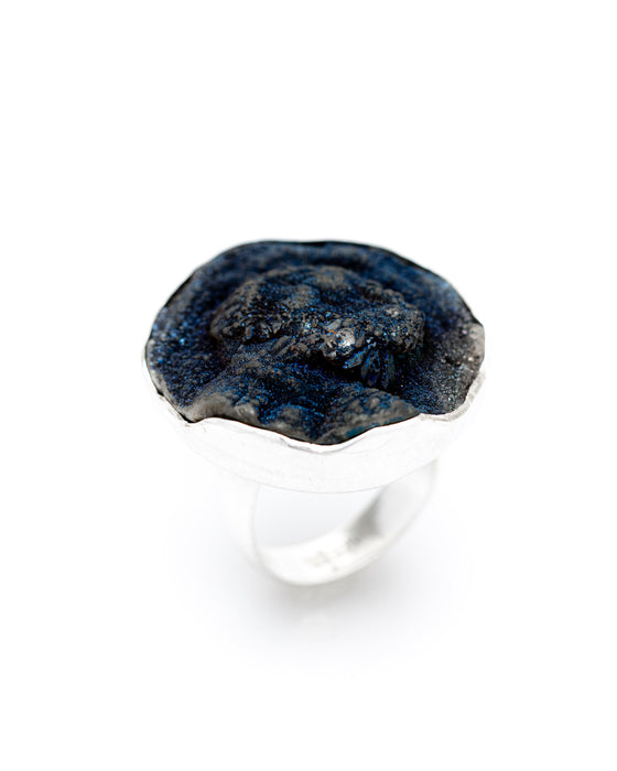 Chalcedon Druse rund Ring